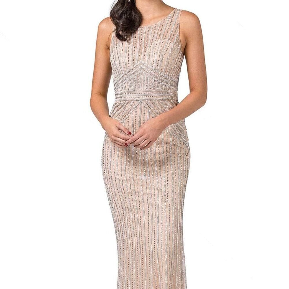 SALE NWT Dancing Queen 2529 Evening Dress Nude in Size M and 2XL